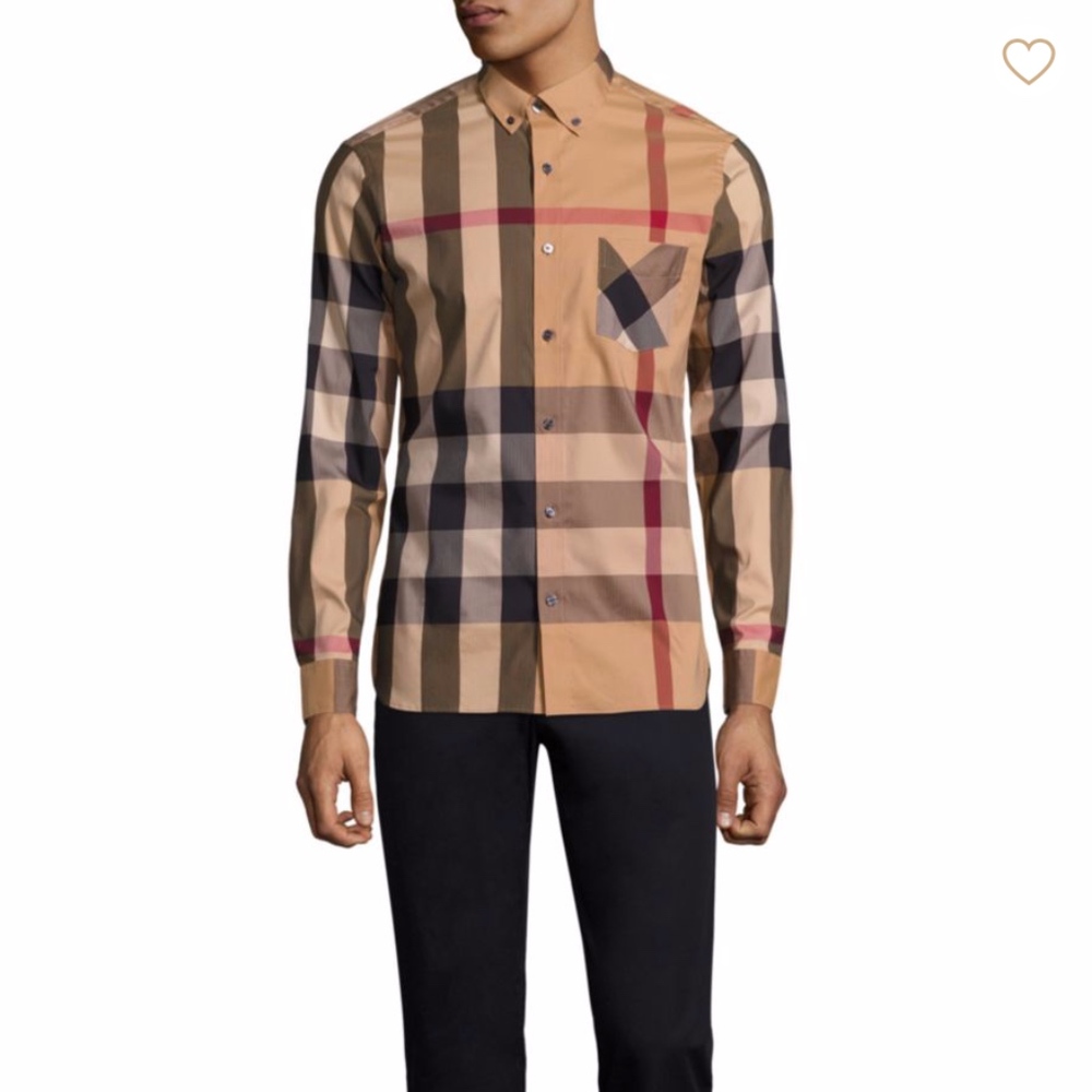 Burberry Thornaby Button Down Shirt - Camel - XL